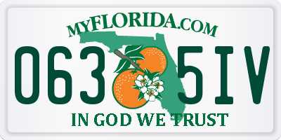 FL license plate 0635IV