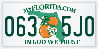 FL license plate 0635JO