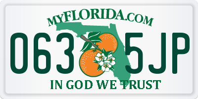 FL license plate 0635JP