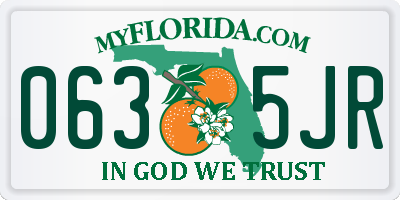 FL license plate 0635JR