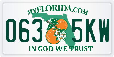 FL license plate 0635KW
