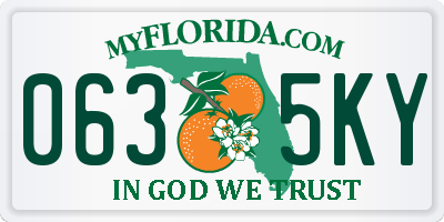 FL license plate 0635KY