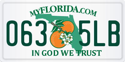 FL license plate 0635LB
