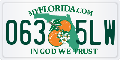 FL license plate 0635LW