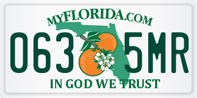 FL license plate 0635MR