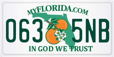 FL license plate 0635NB