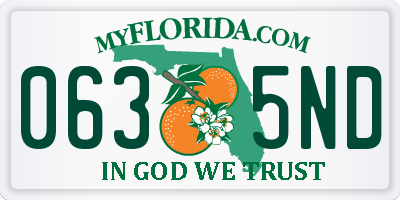 FL license plate 0635ND