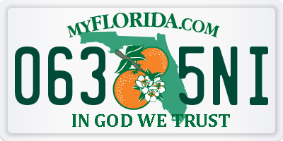 FL license plate 0635NI
