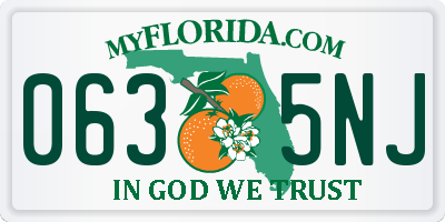 FL license plate 0635NJ