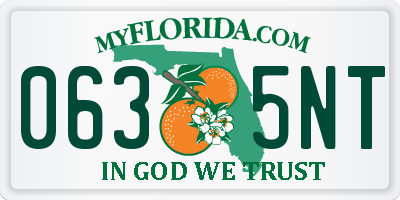 FL license plate 0635NT