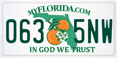 FL license plate 0635NW