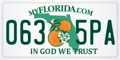 FL license plate 0635PA
