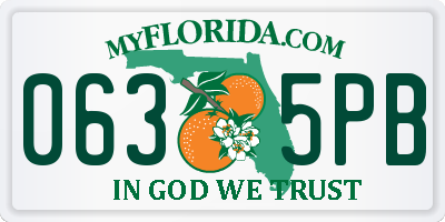 FL license plate 0635PB