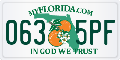 FL license plate 0635PF