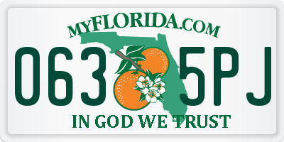 FL license plate 0635PJ
