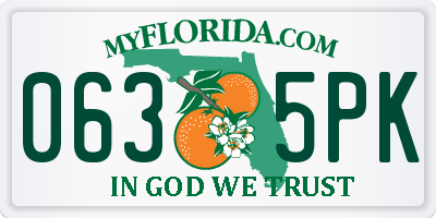 FL license plate 0635PK