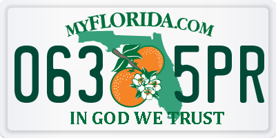FL license plate 0635PR
