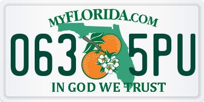 FL license plate 0635PU