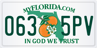 FL license plate 0635PV