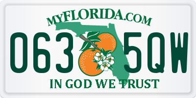 FL license plate 0635QW