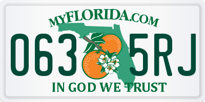 FL license plate 0635RJ