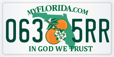 FL license plate 0635RR