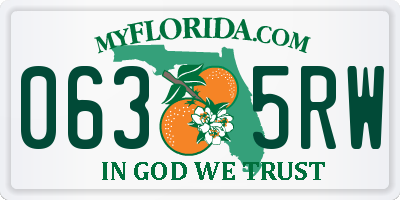 FL license plate 0635RW