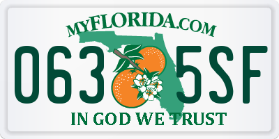 FL license plate 0635SF