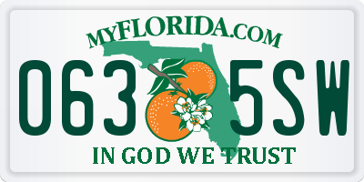 FL license plate 0635SW