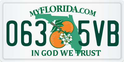 FL license plate 0635VB
