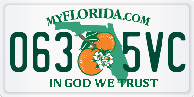 FL license plate 0635VC