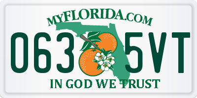 FL license plate 0635VT