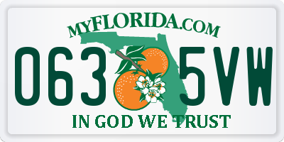 FL license plate 0635VW