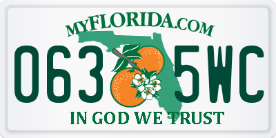 FL license plate 0635WC