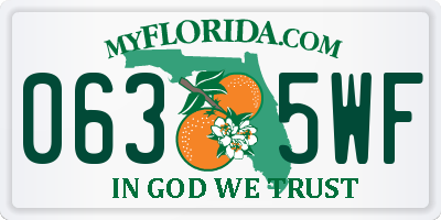 FL license plate 0635WF