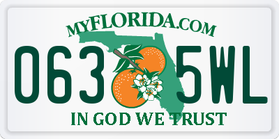FL license plate 0635WL
