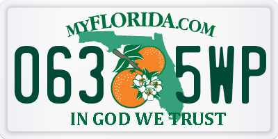 FL license plate 0635WP