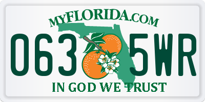 FL license plate 0635WR