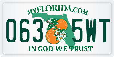 FL license plate 0635WT