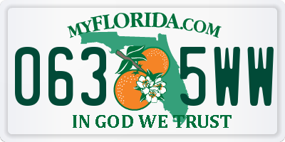 FL license plate 0635WW