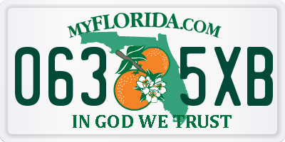 FL license plate 0635XB