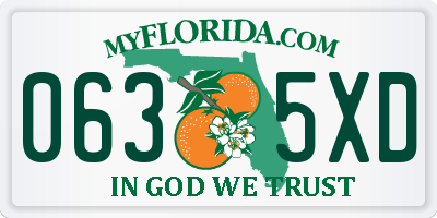 FL license plate 0635XD