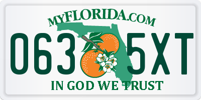 FL license plate 0635XT