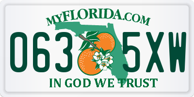 FL license plate 0635XW