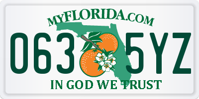 FL license plate 0635YZ