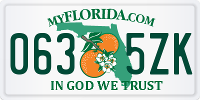 FL license plate 0635ZK