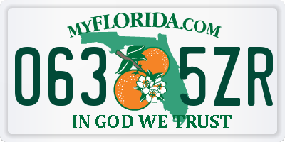 FL license plate 0635ZR