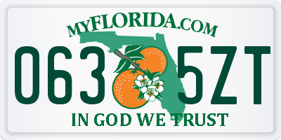 FL license plate 0635ZT