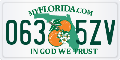 FL license plate 0635ZV