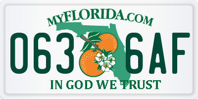 FL license plate 0636AF
